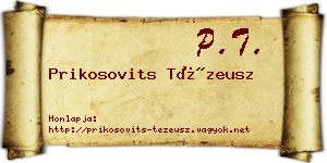 Prikosovits Tézeusz névjegykártya